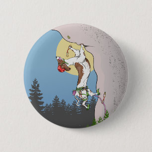 Dachshund dog rock climbing 6 cm round badge