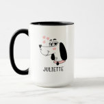 Dachshund Dog Romantic Pink Hearts Personalised<br><div class="desc">Dachshund Dog Romantic Pink Hearts Personalised Name Mug features a cute Dachshund cartoon with pink love hearts and your personalised name below. Perfect for gifts birthday,  Christmas,  Valentine's Day,  Mothers Day and more for family,  sweetheart,  wife,  girlfriend and more. Created by Evco Studio www.zazzle.com/store/evcostudio</div>