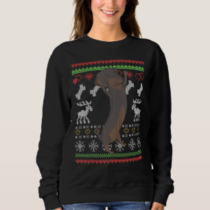 Dachshund Dog Santa Claus Ugly Christmas Pattern X Sweatshirt