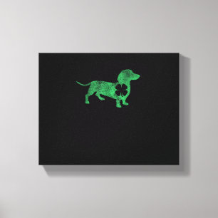 Dachshund Dog Shamrock St. Patrick's Day Saint Pad Canvas Print