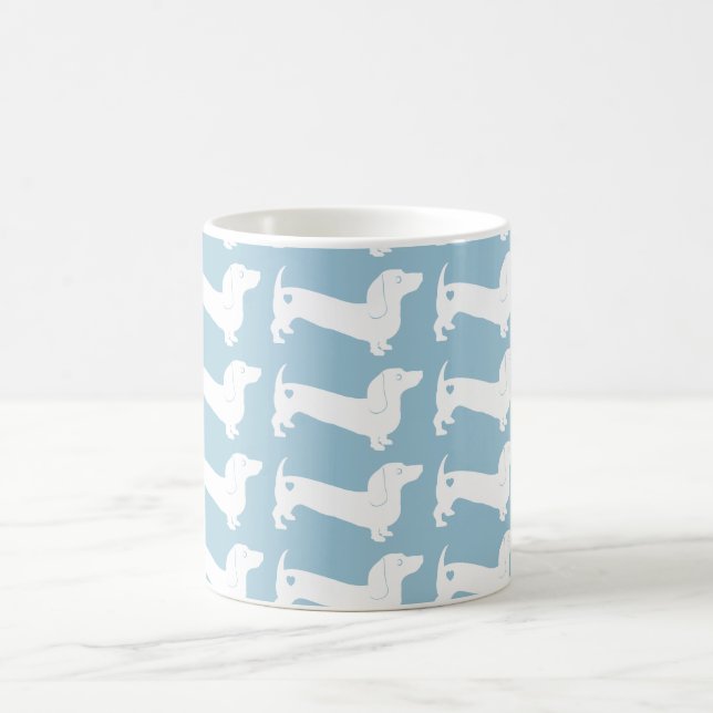 Dachshund Dog Silhouette Pattern Coffee Mug (Center)