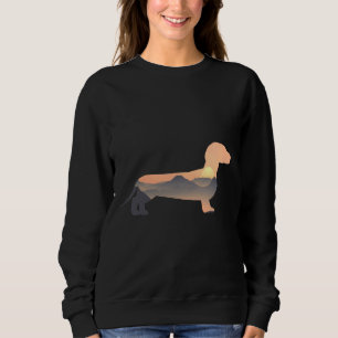 Dachshund Dog Silhouette Sun Mountain Sweatshirt