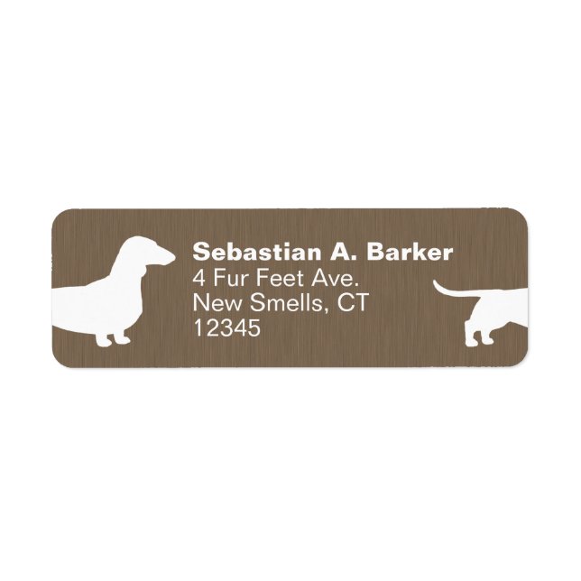 Dachshund Dog Silhouette Wiener Dog Return Address (Front)