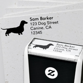 Dachshund Dog Silhouette Wiener Dog Return Address Self-inking Stamp