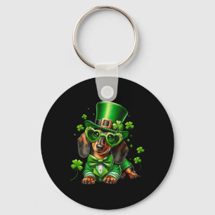 Dachshund Dog St Patrick's Day Shirt Weiner Doxie Key Ring