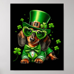 Dachshund Dog St Patrick's Day Shirt Weiner Doxie  Poster