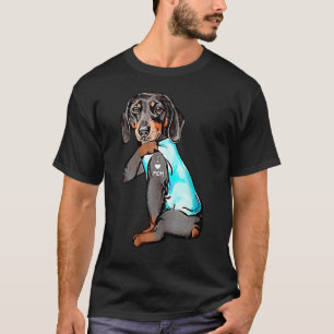Dachshund Dog Tattoo I Love Mum Dogmom T-Shirt