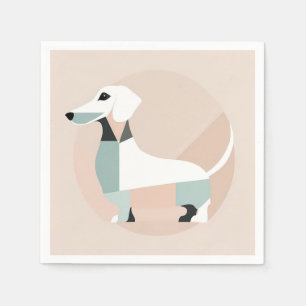 Dachshund dog that is standing in a circle napkin