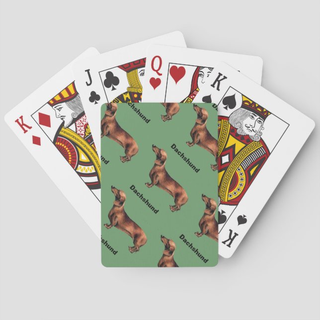 Dachshund Dog Tiled - Playing Cards (Back)