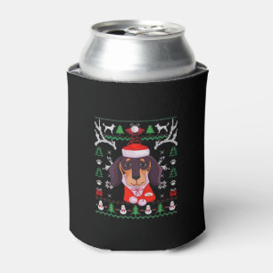 Dachshund Dog Ugly Christmas Classic T-Shirt Can Cooler