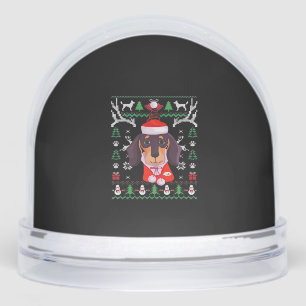 Dachshund Dog Ugly Christmas Classic T-Shirt Snowglobe