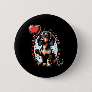 Dachshund Dog Valentine's Day Dog Owner Valentine 6 Cm Round Badge