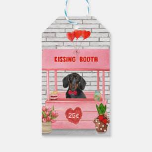 Dachshund Dog Valentine's Day Kissing Booth Gift Tags