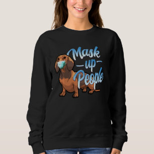 Dachshund Dog Wearing A Mask  Wear A Face Mask Sweatshirt