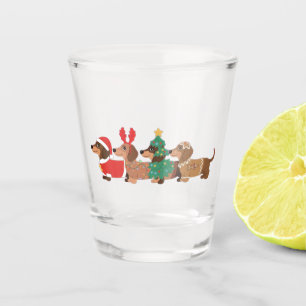 Dachshund Dog Wearing Christmas Dog Lovers Shot Glass