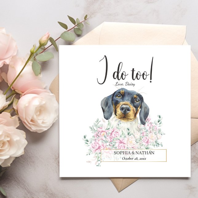 Dachshund Dog Wedding Cocktail Napkins (Creator Uploaded)