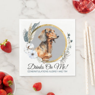 Dachshund Dog Wedding Napkins With Dogs Photo