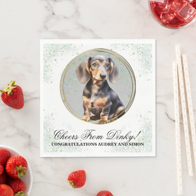 Dachshund Dog Wedding Napkins With Dogs Photo (Insitu)