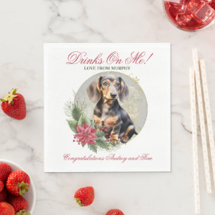Dachshund Dog Wedding Napkins With Dogs Photo