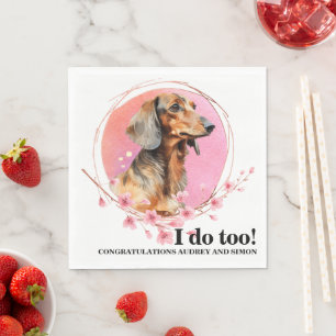 Dachshund Dog Wedding Napkins With Photo