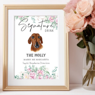 Dachshund Dog Wedding Signature Drink Sign