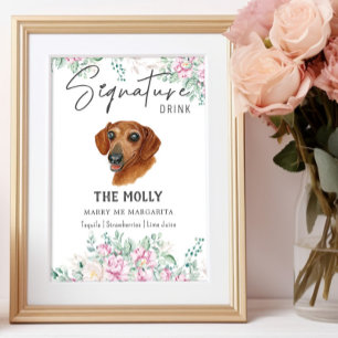Dachshund Dog Wedding Signature Drink Sign