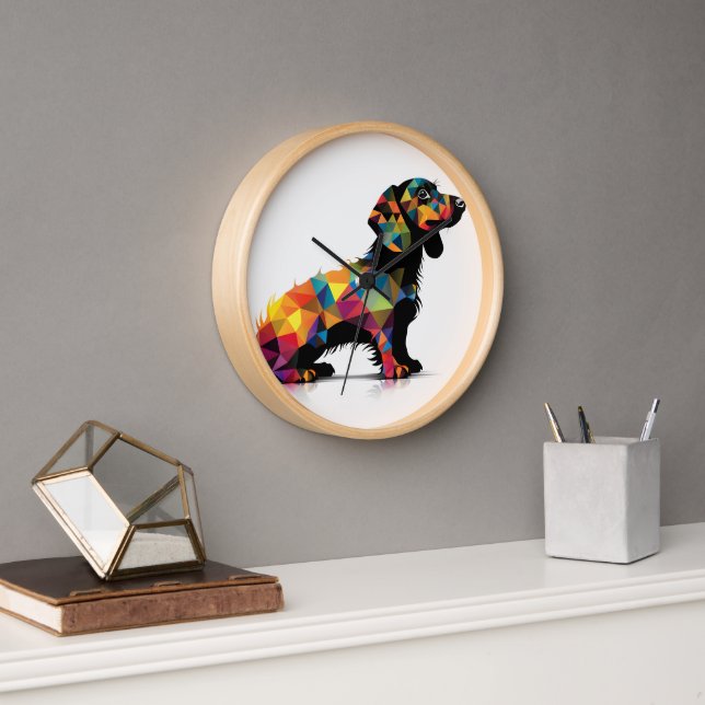 Dachshund Dog white Neon Wall Clock (Office)