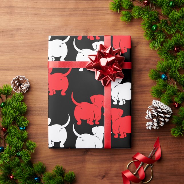 Dachshund Dog  Wrapping Paper (Holiday Gift)
