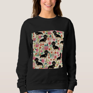 Dachshund Dogs And Flowers Sweatshirt