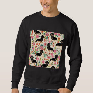 Dachshund Dogs And Flowers Sweatshirt