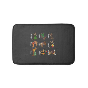 Dachshund Dogs Christmas Pajamas Dog Classic T-Shi Bath Mat