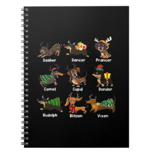 Dachshund Dogs Christmas Pajamas Dog Classic T-Shi Notebook