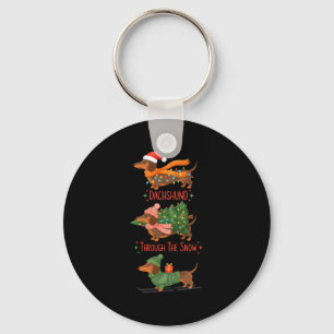 Dachshund Dogs Christmas Sweater Dachshund Through Key Ring