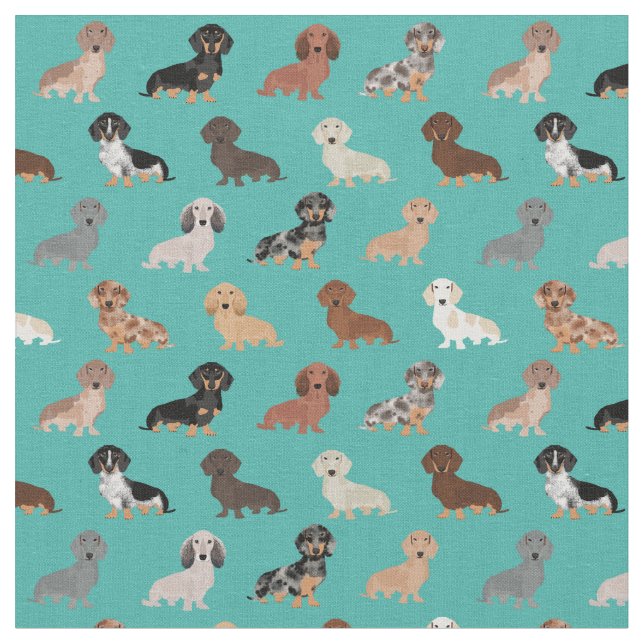 Dachshund dogs fabric (Close Up)