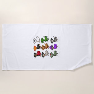 Dachshund Dogs Halloween Happy Halloween Beach Towel