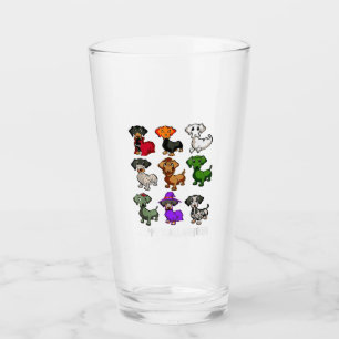 Dachshund Dogs Halloween Happy Halloween Glass
