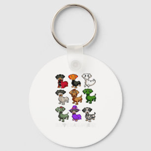 Dachshund Dogs Halloween Happy Halloween Key Ring