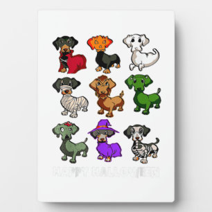 Dachshund Dogs Halloween Happy Halloween Plaque