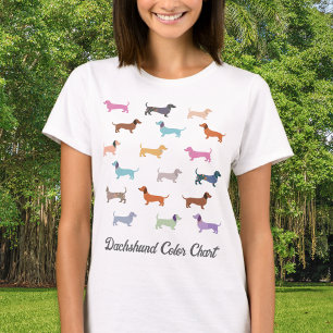 Dachshund Dogs Pattern Funny Colour Chart T-Shirt