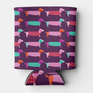 Dachshund Dogs: Seamless Cute Pattern. Can Cooler