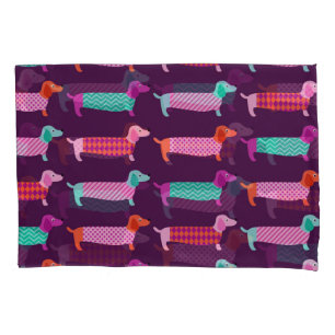 Dachshund Dogs: Seamless Cute Pattern. Pillowcase