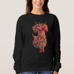 Dachshund Dogs Tree Christmas Lights Xmas For Pet Sweatshirt