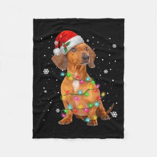 Dachshund Dogs Tree Christmas Sweater Xmas For Pet Fleece Blanket