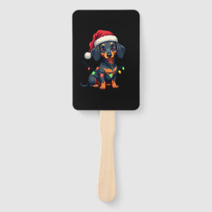 Dachshund Dogs Tree Christmas Sweater Xmas Gifts F Hand Fan
