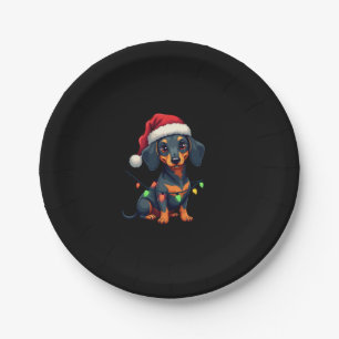 Dachshund Dogs Tree Christmas Sweater Xmas Gifts F Paper Plate