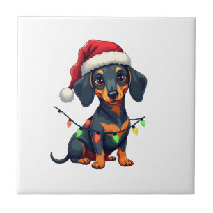 Dachshund Dogs Tree Christmas Sweater Xmas Gifts F Tile