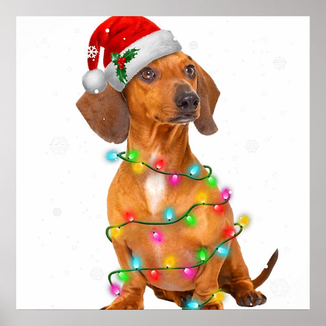 Dachshund Dogs Tree Christmas Sweater Xmas Gifts P Poster (Front)