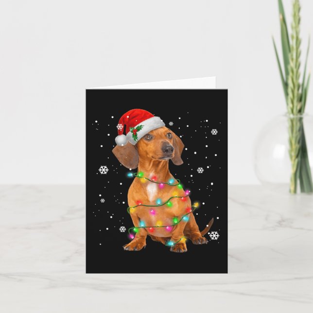 Dachshund Dogs Tree Christmas  Xmas Gifts For Pet  Card (Front)