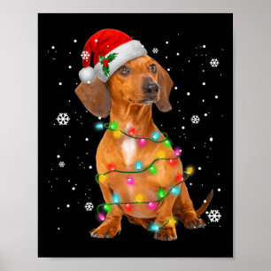 Dachshund Dogs Tree Christmas Xmas Gifts For Pet D Poster