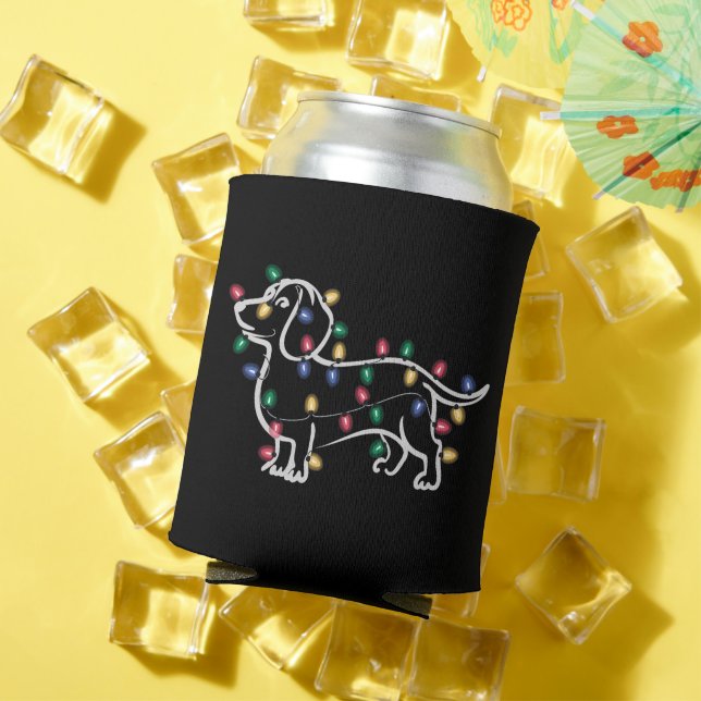 Dachshund Dogs Tree Christmas Xmas Pet Dog  Can Cooler (In Situ Summer)
